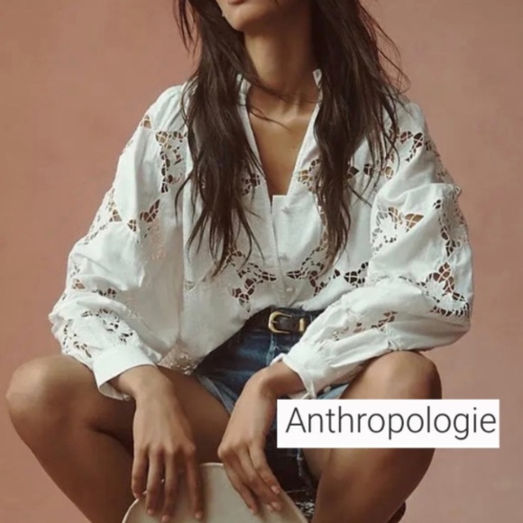 Anthropologie Tops - NEW Anthropologie Henley cutout blouse,XL, GP1522